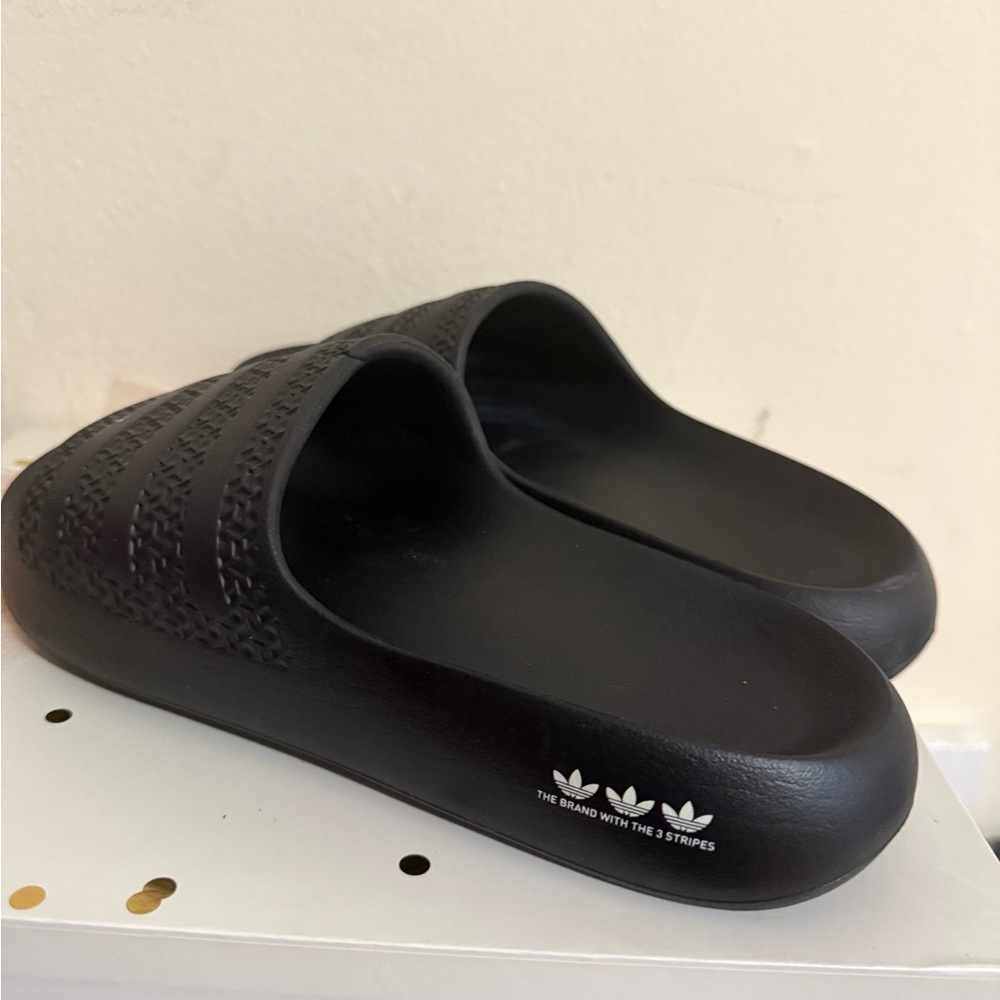 Adidas Black Embossed Slide Sandals - Picture 3 of 6